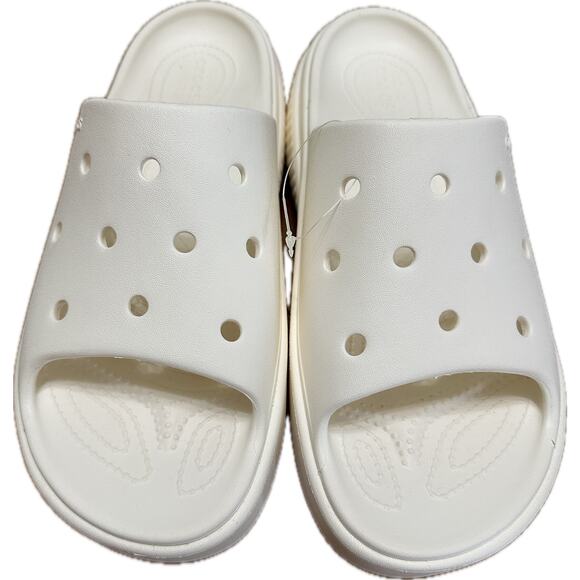 Crocs Stomp Clog Platform Sandals White Women’s 11 / Men’s 9 Comfort Shoes New - Picture 4 of 9